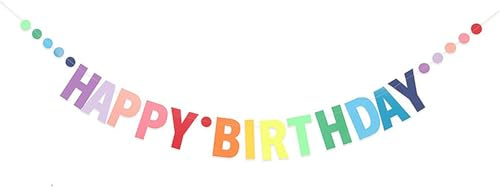 Bunte Happy Birthday Banner, Happy Birthday Deko Papier Flagge Buchstaben für Erwachsene, Kinder, Mädchen, Frauen Deko