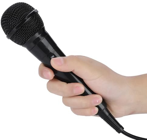 ZJchao Microfono per Karaoke, Microfono per Macchina da Canto Dinamico Cablato a Bobina Mobile Portatile per Cantare Voce Vocale Dinamico Voce Chiara per Altoparlante, AMP, (BLACK)