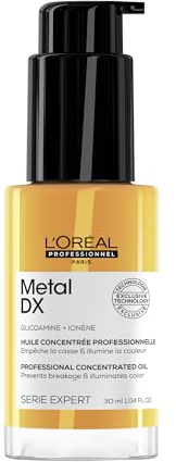 L'Oréal Professionnel koncentrerad olja för alla hårtyper, anti-frizz leave-in, värmeskydd och silkeslen glans, Serie Expert, Metal DX Oil, 30 ml