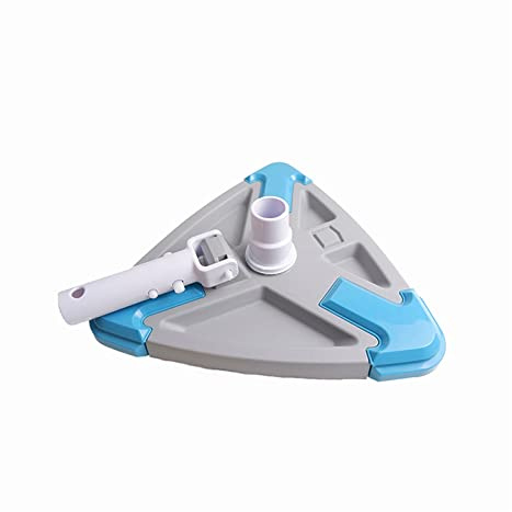 ZGJIAJU Poolsauger Dreieckiger Pool-Staubsaugerkopf mit Seitenbürste und universellem drehbarem Schlauchadapter, manueller Poolreiniger