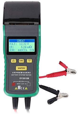 Tester de baterías XTEVU, analizador de Capacidad automotriz de 12V con Impresora Compatible con el de diagnóstico de automóviles, Herramienta de Prueba de batería