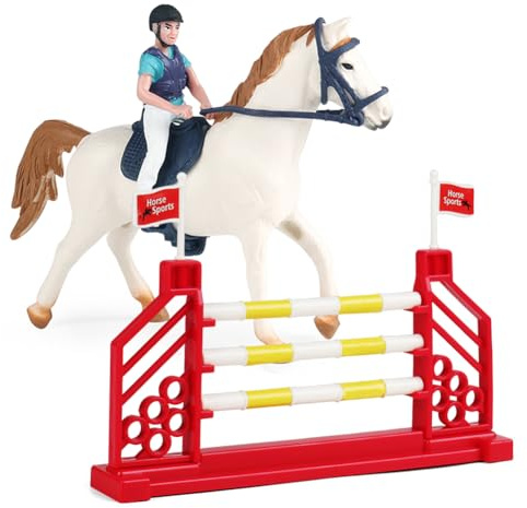 MIFKLMV Horse Figurines Toys Horse Rider Playset Equestrian Toys with Saddle and Bridle Cake Topper Decoration Party Educational Toy for Kids 3Pcs