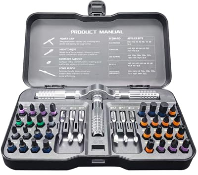 42 in 1 Ratchet Screwdriver Set, Strong Rustproof Magnetic Screwdriver Sets with Premium Storage Case, Ratcheting Screwdriver Set for Furniture Assembly and Disassembly, Glasses, Smart Phone Repair