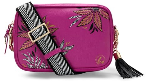 Sara Miller London Women's Crossbody Bag, Camera Travel Purse with Zipper Closure, Botanic