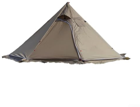 Qualoramall 8-seitiges Pyramiden-Campingzelt, reißfester Stoff, PU3000, wasserdichte Aluminium-Stangen, quadratisch, Rauch-Entlüftungsfenster, leichter Unterschlupf für 1 bis 3 Personen