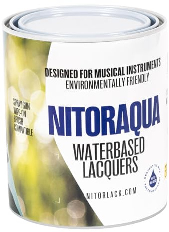 Barniz al Agua para Instrumentos Musicales, Laca Transparente Base Agua, 750 ml, Sin Olor, No Tóxico, Compatible con Pistola y Brocha - NITORLACK