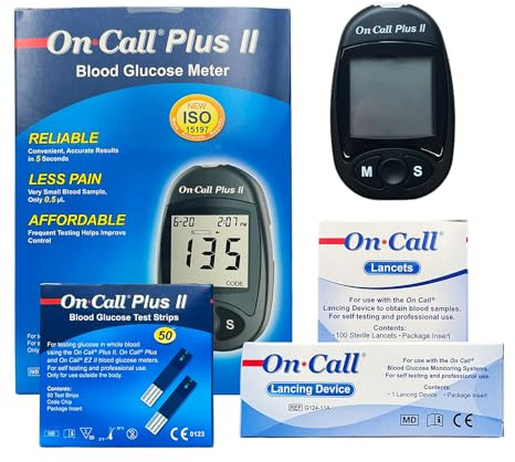 Blood Glucose Meter/Blood Sugar Monitor On Call - Blood Sugar Testing Starter Kit - Includes Everything Required To Test Glucose At Home