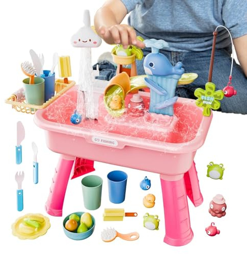 Aufbnach Wassertisch Kinder Outdoor, Wasserspieltisch Mit Fließendem Wasser Pumpe, Wasserbahn Kinder Draußen, Serbahn Kinders Draußen, Für Und Mädchen Ab 4 Jahren