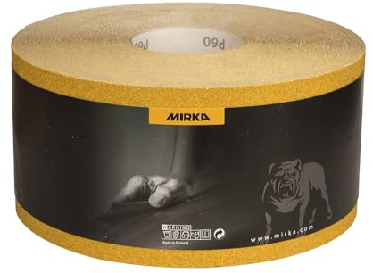 Mirka Gold Universal-Schleifpapier Schleifrolle 115mm x 50m / Korn P180 / Zum Schleifen von Gips, Spachtel, Spanplatten, Holz, Lack