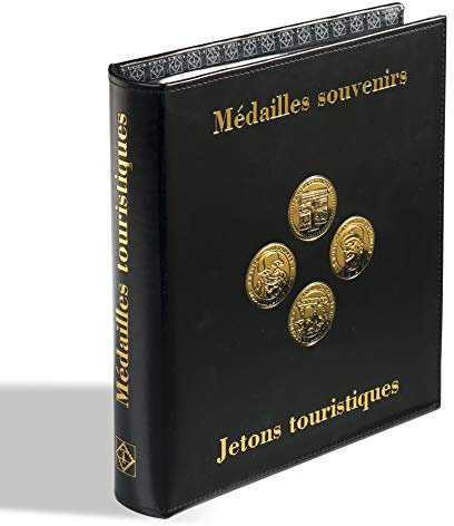 Leuchtturm 342176 Album numismatique Optima Classic-Design Médailles Souvenirs INCL. 5 Pochettes pour pièces Optima