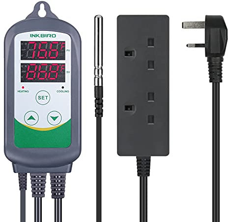 Inkbird ITC-308 Temperature Controller Digital Thermostat for Home Brew Greenhouse Heater Heat Mat Tube Heater Reptile Vivarium