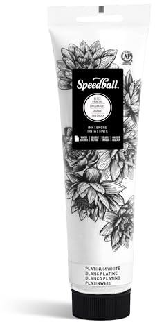 Speedball Water Soluble Block Ink 5oz Platinum White