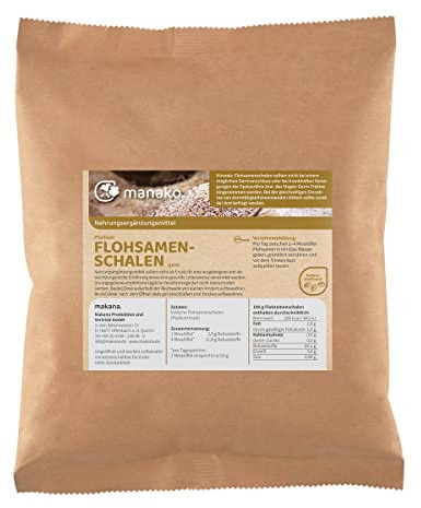Manako Psyllium Flohsamenschalen ganz, 1000 g Beutel (1 x 1 kg)