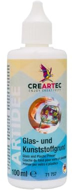 Artidee CREARTEC Glas- und Kunststoffgrund - Ideale Grundierung für Glatte Oberflächen - 100ml - Transparent - Made in Germany