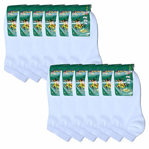 Fontana Calze, 12 par babystrumpor i bomull Scotia-tråd stretch pariskota., Vit, 31-34