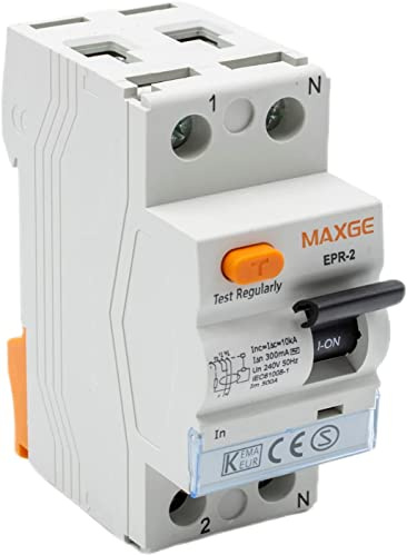 CABLEPELADO Interruptor diferencial industrial Monofásico Clase A | 30mA | 10kA | superinmunizado | Poder de corte: 10000A | 2P (40 A)