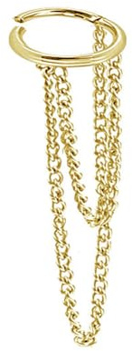 viva-adorno Segmentring Clicker Scharnier Ring Ketten Kettchen Anhänger Ohrpiercing Knorpel Helix Piercing Z571