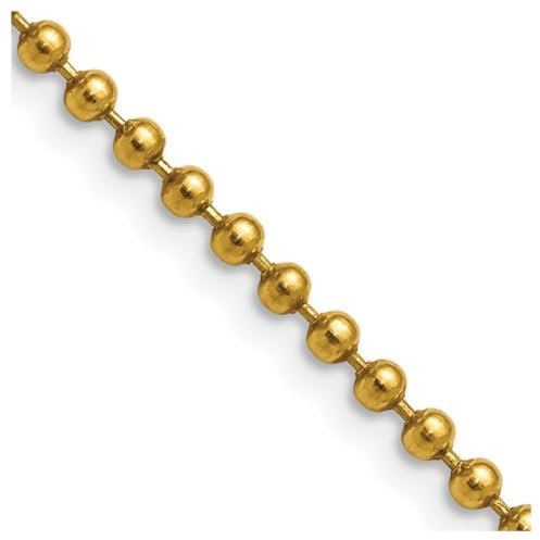 Stainless Steel Ip Gold Plated Polished Fancy Lobster Closure 3.0mm 56 Centimeters Ball Chain Necklace 56 Centimeters Chain-Necklace for Women and Men