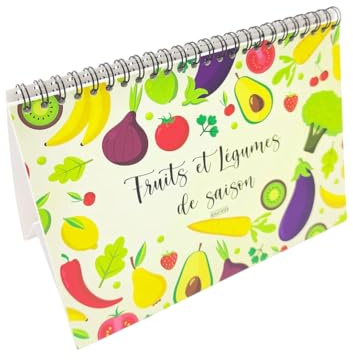 ARTMAP DESING Fruits et Légumes de saison | Calendrier perpétuel à suivre au fil des mois | Livre de cuisine chaque année | Format 21 x 15 cm (A5) | Idée cadeau