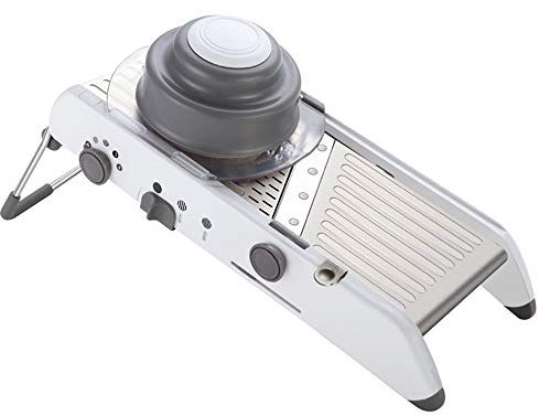 Eighty Affettatrice a mandolina regolabile - 18 tipi di verdure - Taglierina professionale per verdure - Taglierina manuale in acciaio inox - Affettatrice multifunzione per julienne - Grattugia per