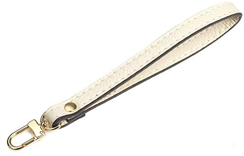 VanEnjoy Schlüsselanhänger aus echtem Leder, für Geldbörse, Geldbörse, Clutch, Handy, Schlüssel (quadratisches Schloss), Beige, 7.1