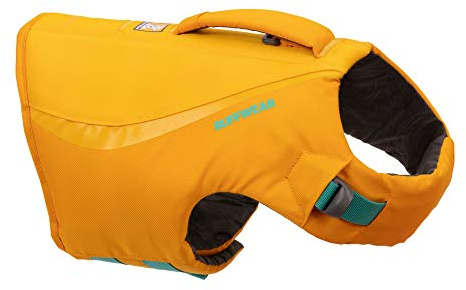 Ruffwear, Float Coat Dog Life Jacket, Premium Buoyancy Swim Vest with Lift Handle, Secure Fit & Reflective Trim, Adjustable Flotation for Swimming, Boating, & Outdoor Adventures, Wave Orange, Medium