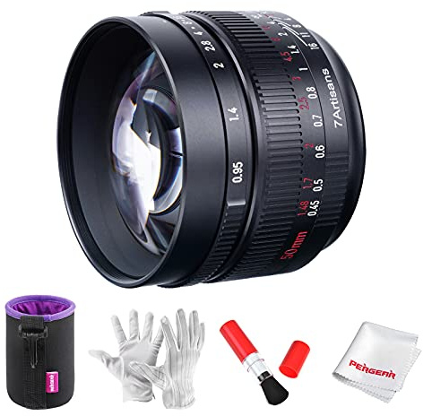 7artisans 50mm F0.95 Obiettivo manuale da ritratto, compatibile con fotocamere Fuji X-mount X-PRO1 X-PRO2 X-E1 X-E2 X-E3 X-H1 X-T1 X-T10 X-T2 X-T3 X- T20 X-T30 X-T100 X-A1 X-A10 X-A2 X-A3 X-A5