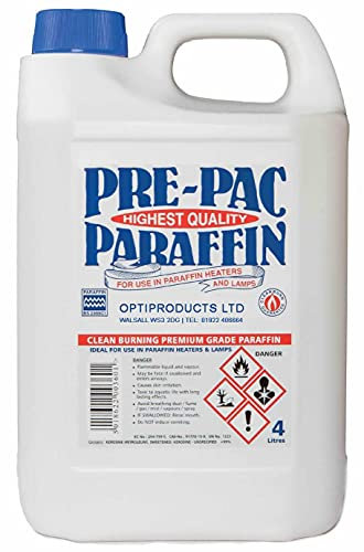 Opticare Pre-Pac Paraffin in 4L, Paraffin Oil for Greenhouse Heaters, Garden Heaters, Oil Burners, Liquid Paraffin Fuel for Garden Oil Lamps - 4 Litres