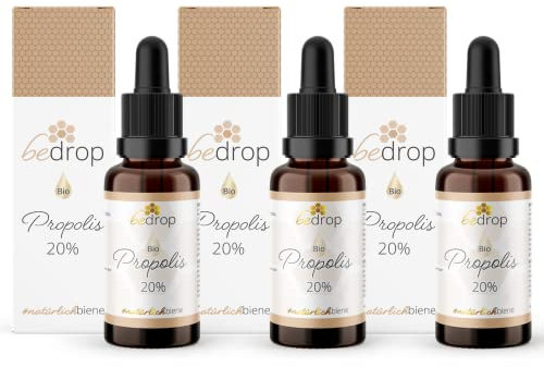 bedrop Bio Propolis Extrakt Tinktur Tropfen mit Pipette 20% (standardisiert) 30ml | Reich an Polyphenole & Flavonoide (Bio Imker Qualität, Keine Zusatzstoffe) (3x 30ml (Sparpreis))