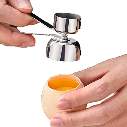 Ouvre-Œufs Bidirectionnel,Protection de L'environnement L'acier Inoxydable 304 ne Change Pas de Couleur Et RÉSiste Aux Hautes TempÉRatures,Coupe-Coquille,Ouvreur de Coque Pour Ouf Dur/Mou Dur