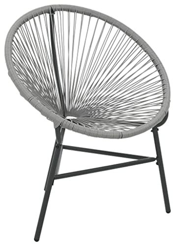 vidaXL Terrassen-Mond-Stuhl, Polyrattan, Lounge-Sitzmöbel, mehrfarbig