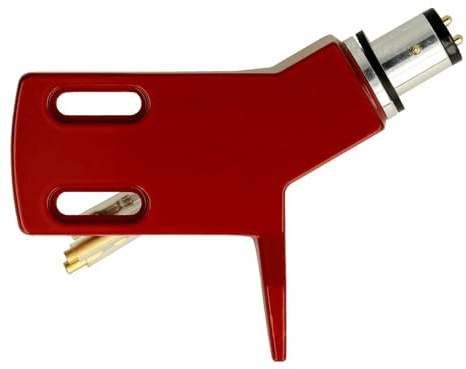 THAKKER CHS-13 - Cabezal acodado de Aluminio Ligero - Rojo | Conector SME | para Tonearms Rectos | Incl. Cables de Cabezal | Cranked Headshell