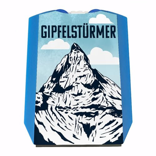 speecheese Gipfelstürmer Parkscheibe für Bergsteiger mit Zwei Einkaufswagenchips Geschenk für Wanderer und Bergfans die gerne große Berge besteigen Bedruckte Parkscheibe mit StVO Zulassung