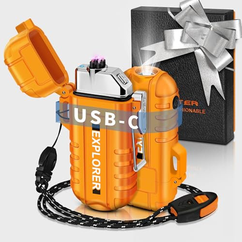 Lafagiet USB C Wiederaufladbares Feuerzeug Elektrisch, Wasserdicht, Winddichte Plasma Feuerzeuge für Camping, Männer Frauen
