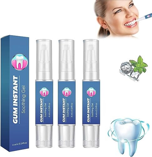 DentiZen Gum Therapy Gel, Gum Therapy Gel,Gum Instant Treatment Gel,Teeth Whitening Cleaning Essence Pen,Teeth Stain Remover, Instant Teeth Whitening Products (3 Pcs)
