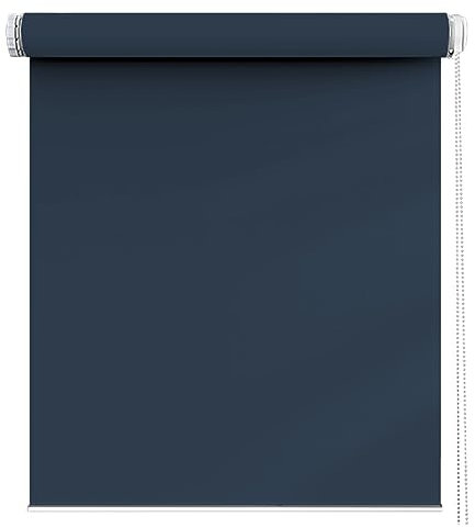 Rollo Für Fenster 45 x 70 cm, Sichtschutz und Sonnenschutz Blickdicht, Sonnenschutz Verdunkelungsrollo, mit Aluminium-Schienen, für Fenster & Tür, Dunkelblau