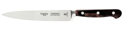 Tramontina Century Wood Zubereitungsmesser, Chrom-Molybdän-Stahl, 16 cm Klinge, Holzgriff, Rostfrei