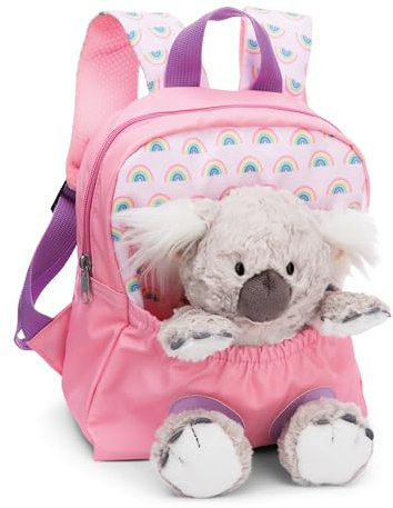 Zaino per bambini NICI rosa 2 in 1 con koala di peluche 25cm - Zaino per bambini e bambine - Schienale morbido e bretelle regolabili - 49841