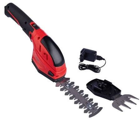 Scheppach Grasschere Strauchschere 2in1 Akku 3,6V CGS-15-Li Rasenschere | Grasschnittmesser 80mm Breite | Strauchschnittmesser 120mm Schnittlänge - 8mm Schnittstärke | Ladegerät, Strauch- & Grasmesser