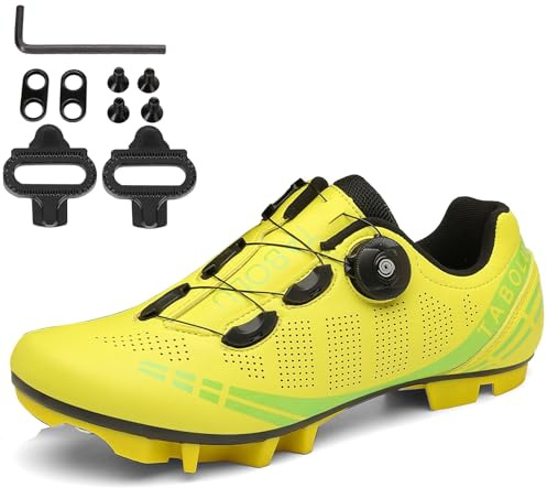 PENXZT MTB Radsportschuhe Herren Damen Mountainbike Schuhe Kompatibel Mit SPD 2 Schrauben Mit Cleats, Unisex Fahrradschuhe Draussen