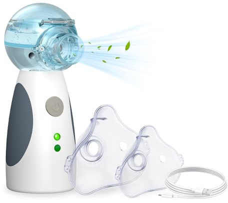 MUTOUHE Inhalationsgerät für Erwachsene und Kinder, USB Wiederaufladbarer Leiser Tragbarer inhalator mit 2 Masken