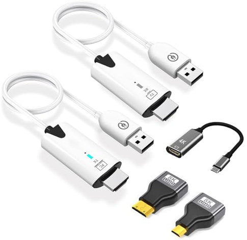 Trasmettitore e ricevitore HDMI senza fili, prolunga HDMI wireless portatile da 1080 p, portata 164 piedi/50 m, Plug & Play, per PC, laptop, TV box, PS4/5, telecamere televisive,