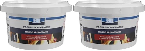 GEB 103511 Calorygeb Mastic réfractaire Pot de 300 g Noir (Lot de 2)