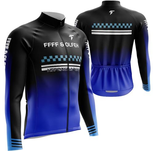 Herren Radtrikot Fahrradtrikot Langarm,Herren Winter Fahrradtrikot Langarm，Fahrradbekleidung Fahrrad Trikot T Shirt für Männer,Radtrikot - Fahrradshirt - Radshirt (4,4XL)