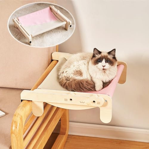TOTHDATE Cat Window Seat for Indoor Pets - Hammock Ledge Off The Floor for Bedsides, Floor Radiator, Drawers, Pink