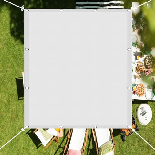 Toldo parasol blanco de 16.4 x 26.6 pies, protección contra rayos UV, resistente a la intemperie, duradero, para jardín, patio, césped, fiesta, incluye cuerda gratis