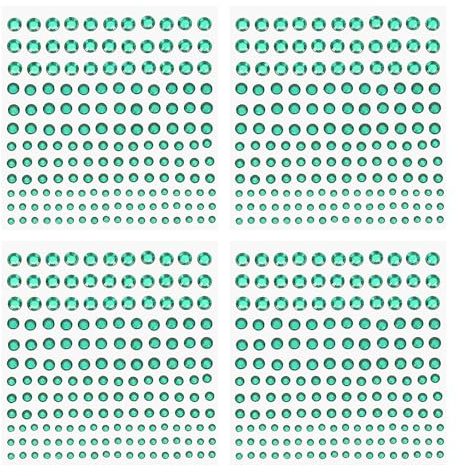 PATIKIL 660 Piezas De Calcomanías De Gemas Acrílicas, 4 Tamaños 3/4/5/6mm Rhinestones Autoadhesivas Piedras De Gema Bisutería Brillante Para Arte De Uñas Manualidades Ropa, Verde Oscuro