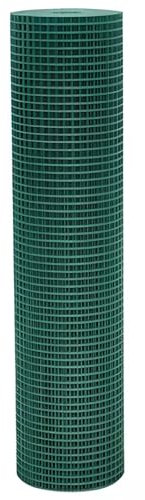 EffeDecor Rete Metallica Plastificata per Recinzione 50/60/80/100/120/150 cm Elettrosaldata Rivestita in PVC Verde Rotolo 25 MT per Recinzioni da Giardino,Animali,Piante Maglia 12,7x12,7 mm (120 cm)