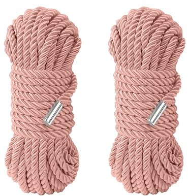 Soft Silk Nylon Rope-64 feet 20m Multi-Function Natural Durable Long Rope (2 Pack of Light Pink)