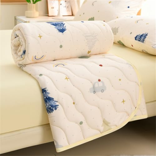 Odot Coverless Duvet Single Bedspreads Quilted 100x150cm, 4.5 Tog Lightweight Cosy Bed Duvet Kids | Bedding Throw for All Seasons Summer Comforter -Blue Tree
